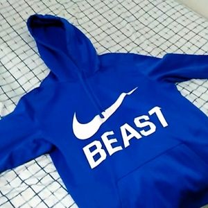 Nike beast hoodie royal blue dry fit Medium
